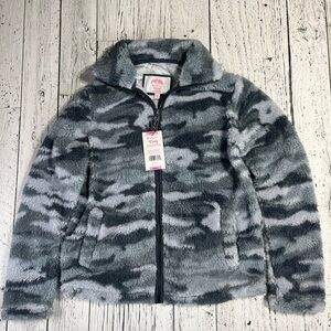 FULL ZIP SUPER SOFT‎ FLEECE COZY SHERPA JACKET! VARIETY Gray Camo Women’s NEW